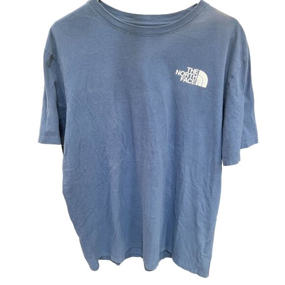 The North Face Shirt Adult XL Blue Graphic Print Logo Short Sleeve Crew Neck - Picture 1 of 6